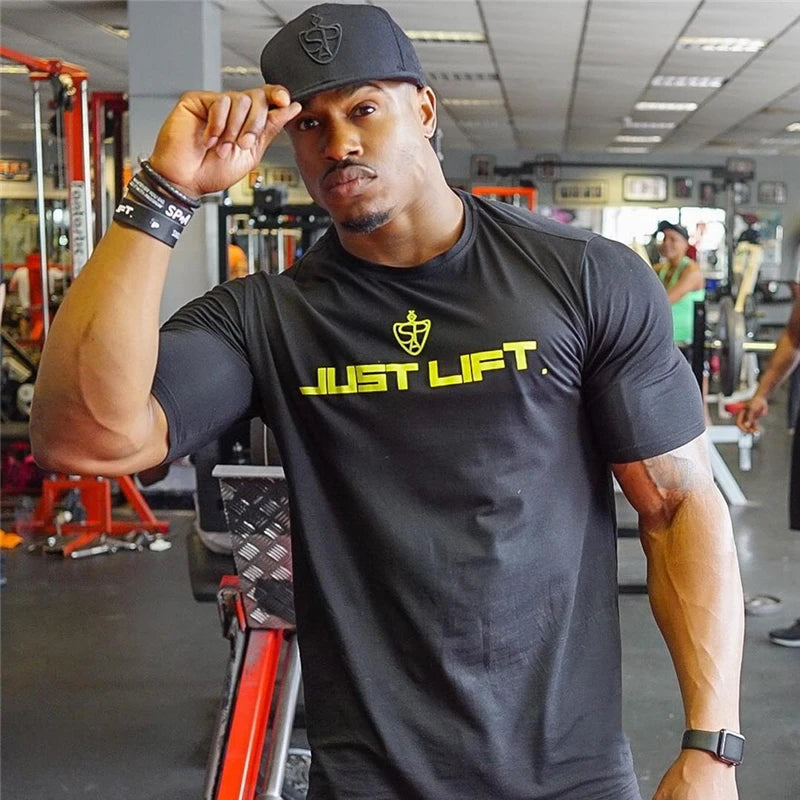 Men's Cotton Short Sleeve Gym Running T-Shirt - Lightweight Fitness Workout Tee