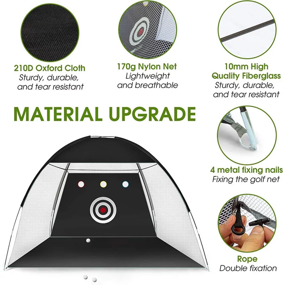 Collapsible Indoor Outdoor Golf Chipping Net - Foldable Pitching Cage for Ultimate Golf Practice