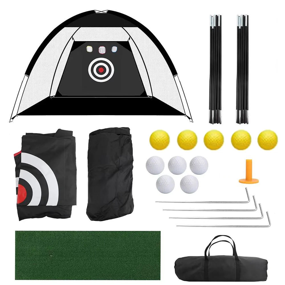 Collapsible Indoor Outdoor Golf Chipping Net - Foldable Pitching Cage for Ultimate Golf Practice