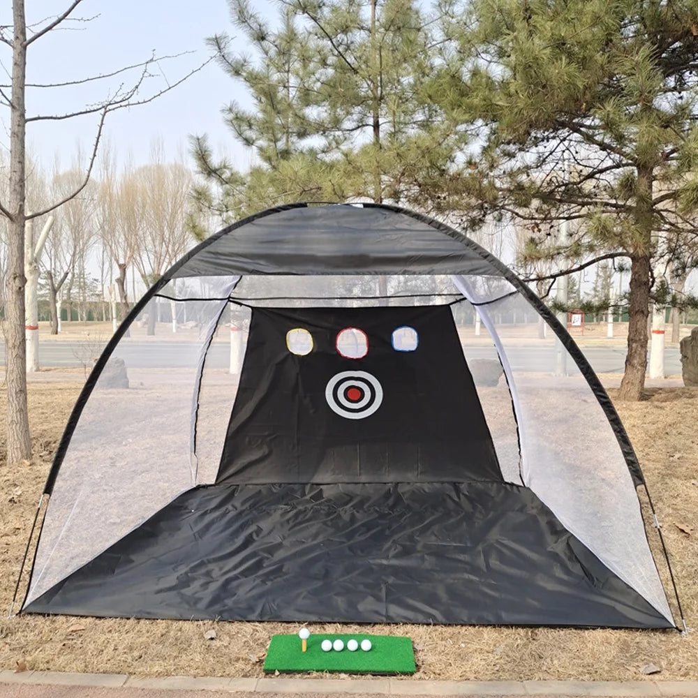 Collapsible Indoor Outdoor Golf Chipping Net - Foldable Pitching Cage for Ultimate Golf Practice